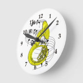 スーザフォン ラウンド壁時計 (傾斜)