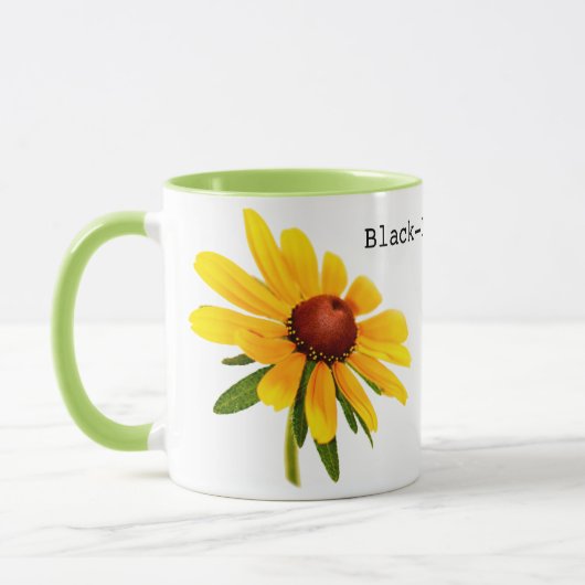 スーザンの黄色い黒目の花の写真 マグカップ (左)