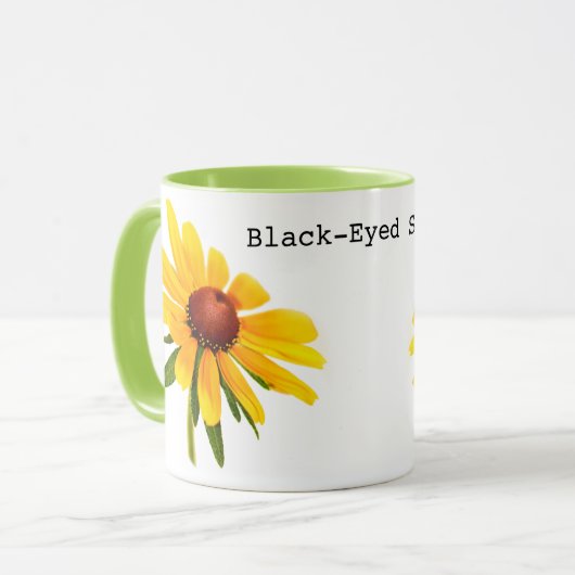 スーザンの黄色い黒目の花の写真 マグカップ (正面左)