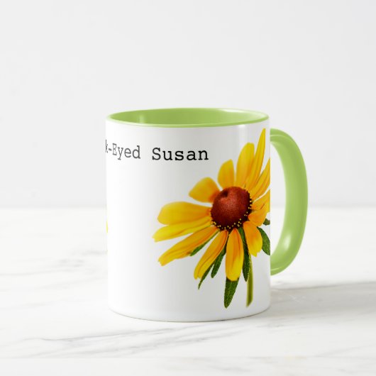 スーザンの黄色い黒目の花の写真 マグカップ (正面右)