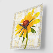 スーザンの黒目の花の写真 スクエア壁時計 (傾斜)