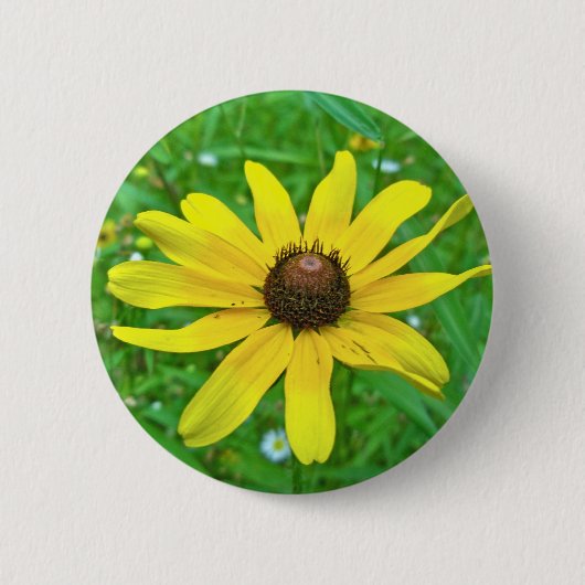 スーザンの黒目の野生の花の調整項目 缶バッジ (正面)