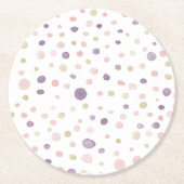 スーザン紙吹雪ウォーターカラードット紙コースター ラウンドペーパーコースター (正面)