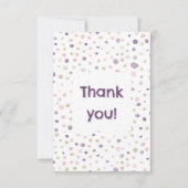 スーザン紙吹雪水色ドットサンキューカード サンキューカード (正面)