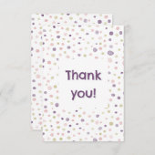スーザン紙吹雪水色ドットサンキューカード サンキューカード (正面/裏面)