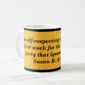 スーザンBアンソニーの自尊心がある女性の引用文のマグ コーヒーマグカップ (正面左)