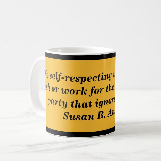 スーザンBアンソニーの自尊心がある女性の引用文のマグ コーヒーマグカップ (正面左)