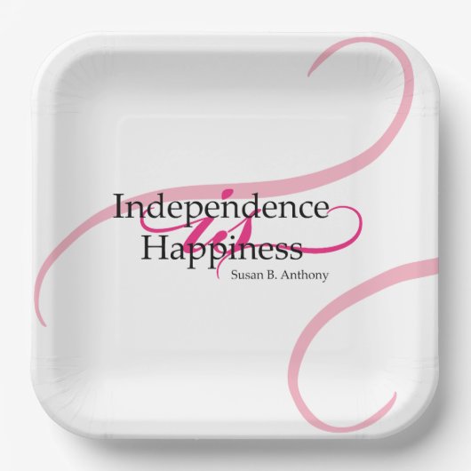 スーザンBアンソニー引用文 ペーパープレート (正面)