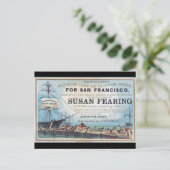 スーザンfearingクリッパー帆船1900 ポストカード (スタンド正面)