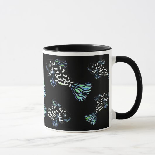 スーザンWaterfield著BlueBlackGreenの魚のマグ マグカップ (右)