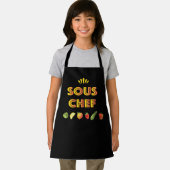 スーシェフおもしろいデザインと果物と野菜 エプロン (インサイチュ)