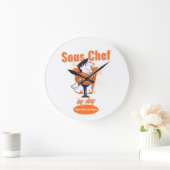 スーシェフ(昼)、スーパーヒーロー(夜) ラージ壁時計 (ホーム)