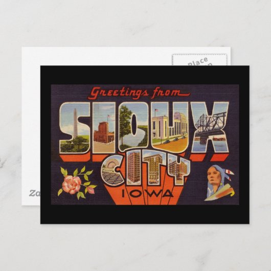 スーシティアイオワからの挨拶 ポストカード (正面/裏面)