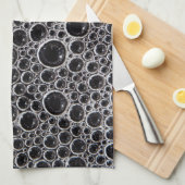 スージーなシャボン玉が白黒 キッチンタオル (四つ折り)