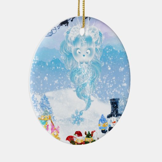 スージーの雪片は町に来ています! セラミックオーナメント (右)