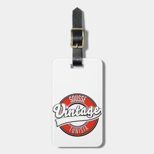 スースチュニジアヴィンテージスタイルロゴ ラゲッジタグ (正面縦)