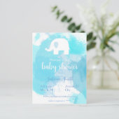 スースベビーパーティーイーンラドンブラウアクアレルエレファント ポストカード (スタンド正面)