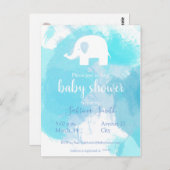 スースベビーパーティーイーンラドンブラウアクアレルエレファント ポストカード (正面/裏面)