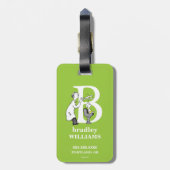 スース博士のABC:文字B -白|名前の追加 ラゲッジタグ (裏面縦)