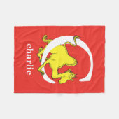 スース博士のABC:文字C -白|名前の追加 フリースブランケット (正面(横))