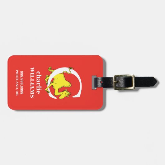 スース博士のABC:文字C -白|名前の追加 ラゲッジタグ (正面横)