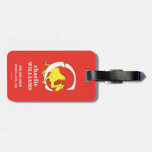 スース博士のABC:文字C -白|名前の追加 ラゲッジタグ (裏面横)