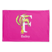 スース博士のABC:文字F -白|名前の追加 枕カバー (裏面)