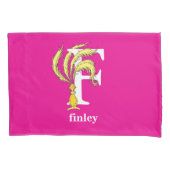 スース博士のABC:文字F -白|名前の追加 枕カバー (正面)