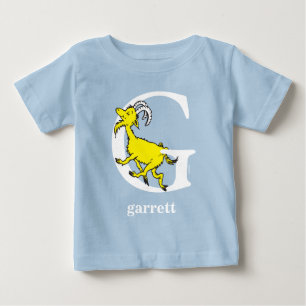 スース博士のABC:文字G -白 名前の追加 ベビーTシャツ