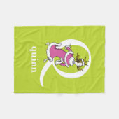 スース博士のABC:文字Q -白|名前の追加 フリースブランケット (正面(横))