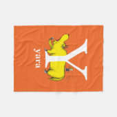 スース博士のABC:文字Y -白|名前の追加 フリースブランケット (正面(横))