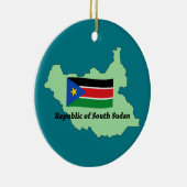 スーダンの南オーナメントの地図および旗共和国 セラミックオーナメント (右)