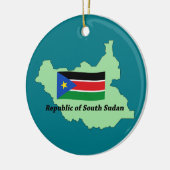 スーダンの南オーナメントの地図および旗共和国 セラミックオーナメント (左)