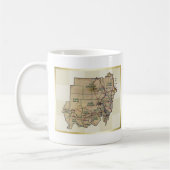 スーダンの旗 + 地図のマグ コーヒーマグカップ (左)