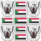 スーダンの民族象徴/紋章のコートと国旗S シール (正面)