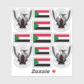 スーダンの民族象徴/紋章のコートと国旗S シール (シート)