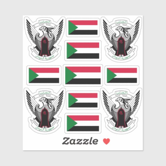 スーダンの民族象徴/紋章のコートと国旗S シール (シート)