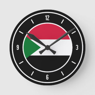 スーダンエレガント国旗 ラウンド壁時計