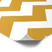 スーダンブラウンサファリシェブロンとカスタム文字 ポスター (角)