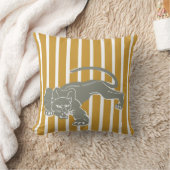 スーダンブラウンストライプサファリ枕ヒョウ付き クッション (ブランケット)