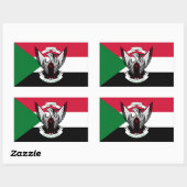 スーダン国旗とエンブレム、スーダン国旗 長方形シール (シート)