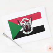 スーダン国旗とエンブレム、スーダン国旗 長方形シール (封筒)