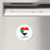 スーダン国旗のハート マグネット (インサイチュ (食洗機))