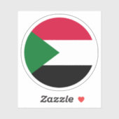 スーダン国旗の丸いシール シール (シート)