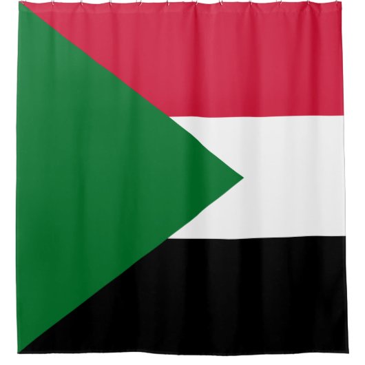 スーダン国旗 シャワーカーテン (正面)