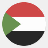 スーダン国旗 ラウンドシール (正面)