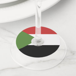 スーダン国旗 ワイングラスタグ