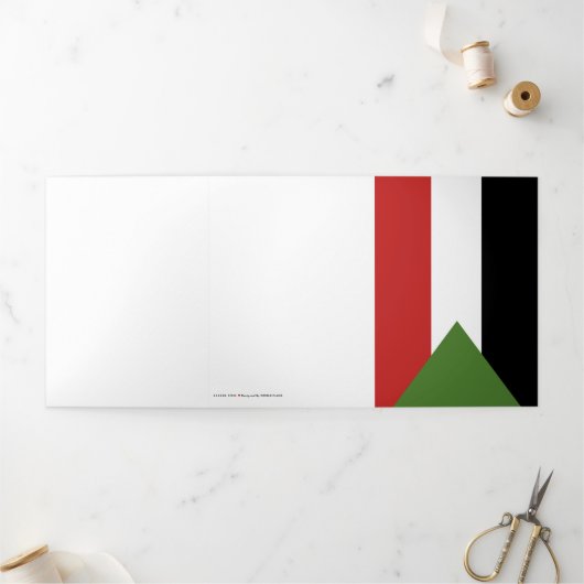 スーダン国旗 三つ折りカード (外部)