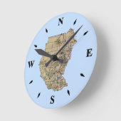 スーダン地図の時計 ラウンド壁時計 (傾斜)
