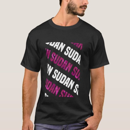 スーダン迷彩柄パターンピンクカモフラージュ Tシャツ (正面)